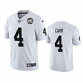 Nike Raiders 4 Derek Carr White 100th And 60th Anniversary Vapor Untouchable Limited Jersey,baseball caps,new era cap wholesale,wholesale hats